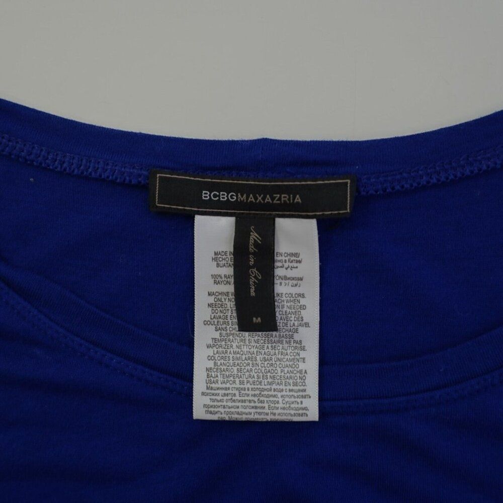 BCBGMAXAZRIA Royal Blue Layered Dress Medium Scoop Neck Maxi‎ Full Length - Picture 7 of 9